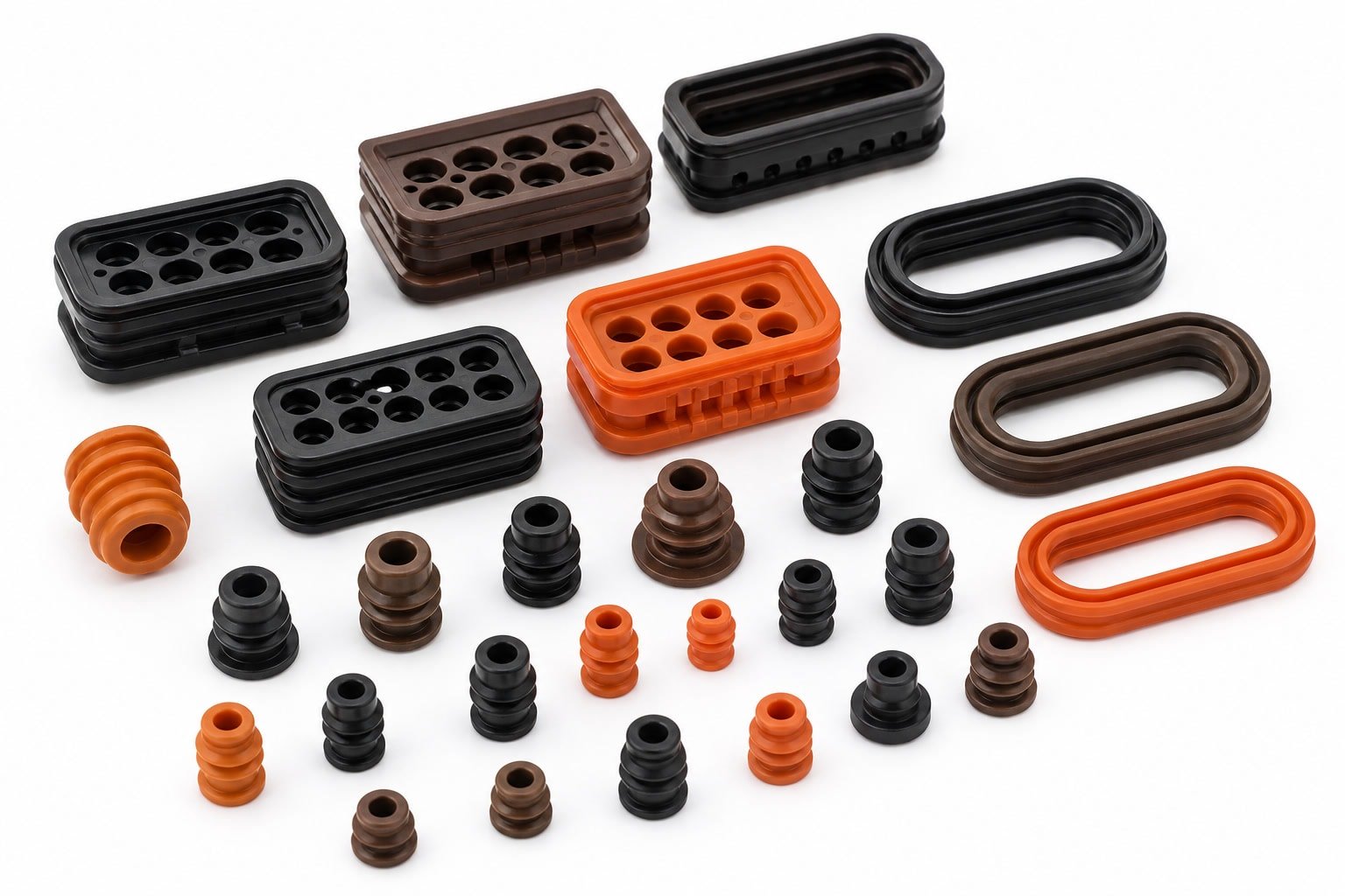 Custom automotive connector seals manufactured by LSRParts